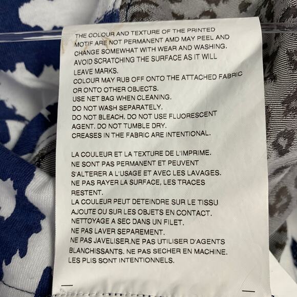 COMME des GARCONS Size M White Blue Grey Cotton Animal Print T-Shirt - Picture 6 of 7